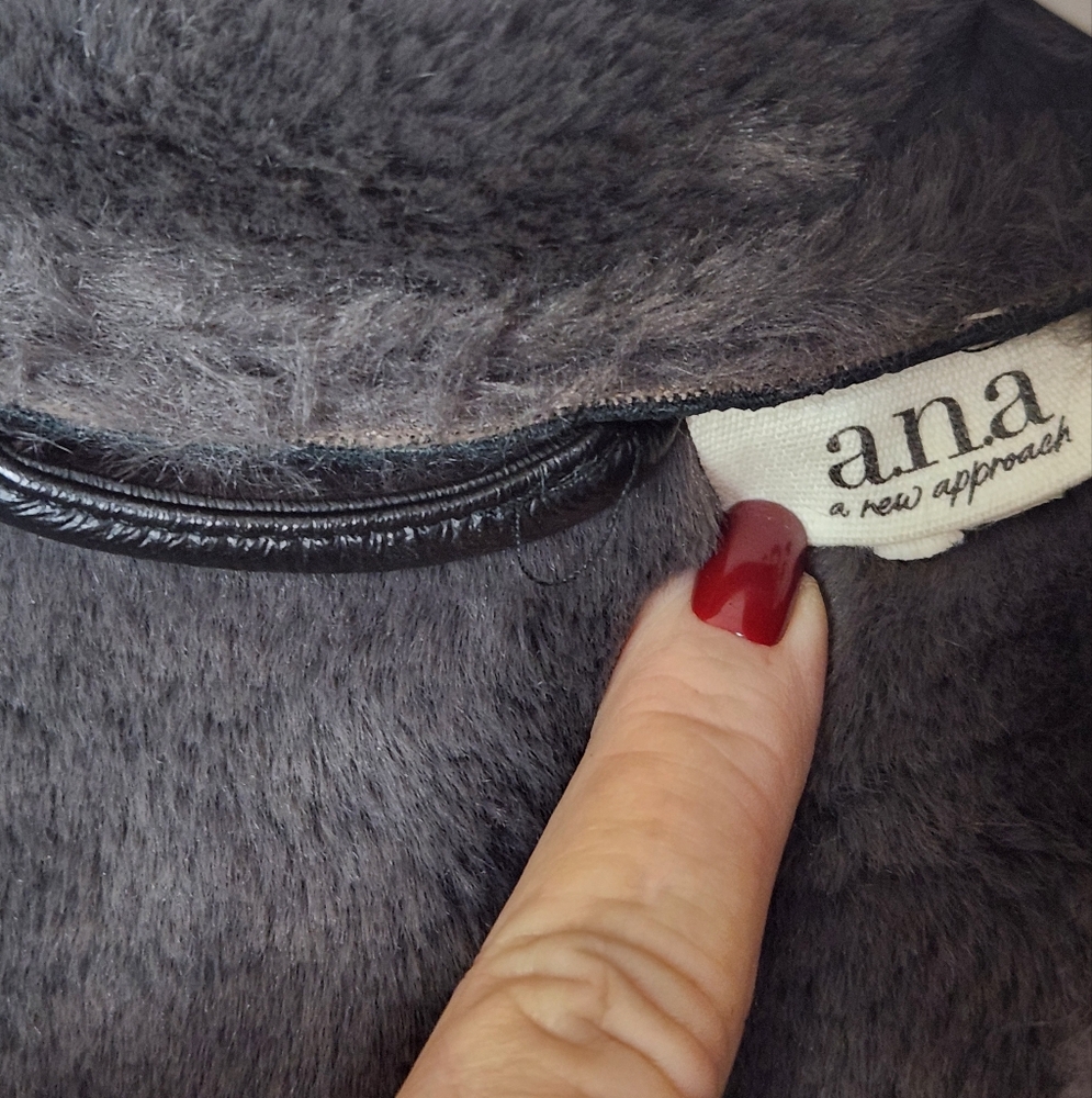 a.n.a Midweight Fur Lined Motorcycle Jacket size XL/16 - Picture 4 of 12